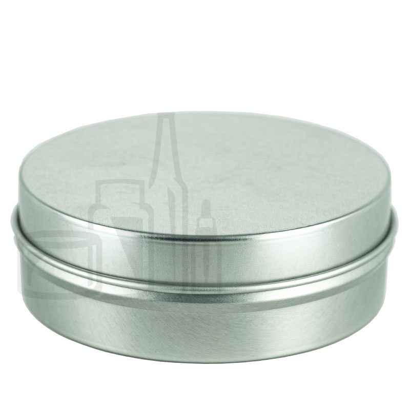 4oz Silver Steel Flat Tin with Slip Cover Lid(250/case)