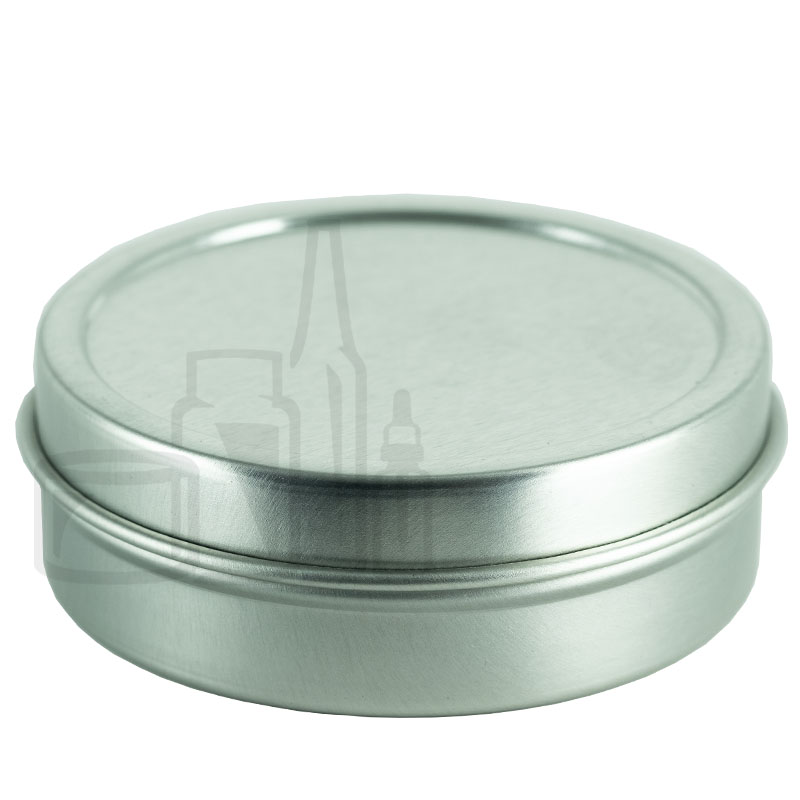 2oz Silver Steel Flat Tin with Slip Cover Lid(432/case)