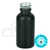 1oz Matte Black Glass Boston Round Bottle 20-400(360/case)