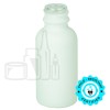 1oz Matte White Glass Boston Round Bottle 20-400(360/case)