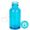 1oz Sky Blue Glass Boston Round Bottle 20-400(360/case)