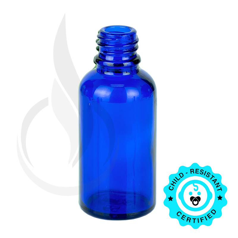 30ml Cobalt Blue Glass Euro Round Bottle 18-415
