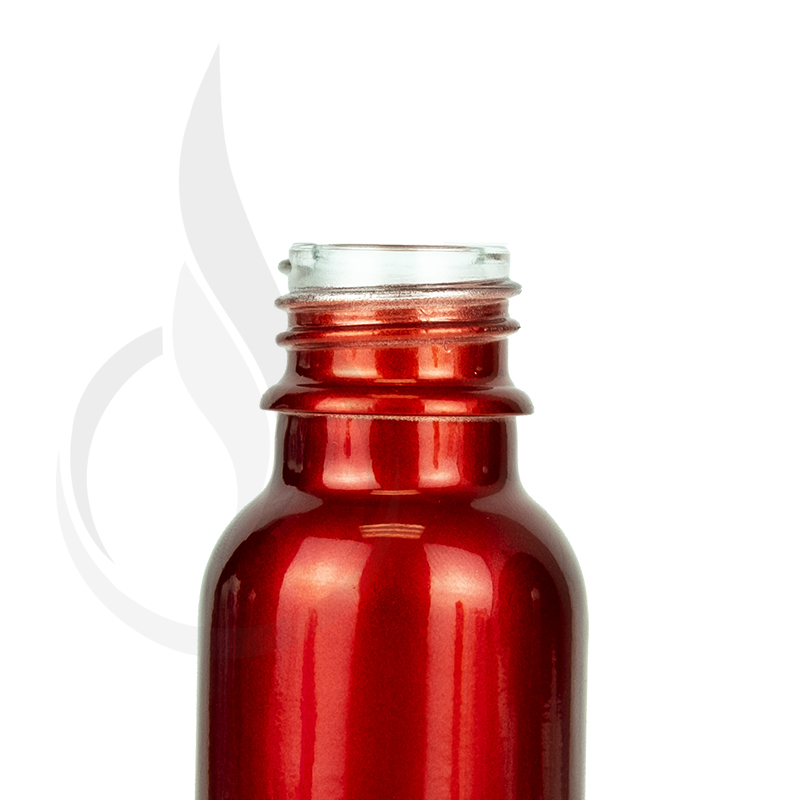 60ml Shiny Red Glass Boston Round Hybrid Bottle 20-415 - Liquid