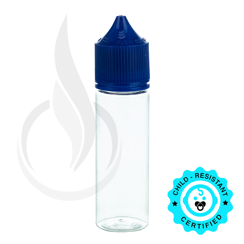 V3 - 50ML PET Plastic CHUBBY GORILLA BOTTLE W/ CRC/TE BLUE CAP