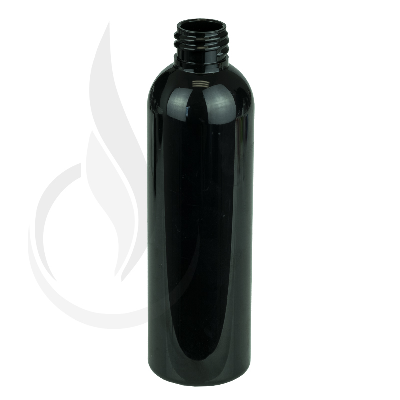 4oz Black Cosmo Round PET Plastic Bottle 20-410(550/case)