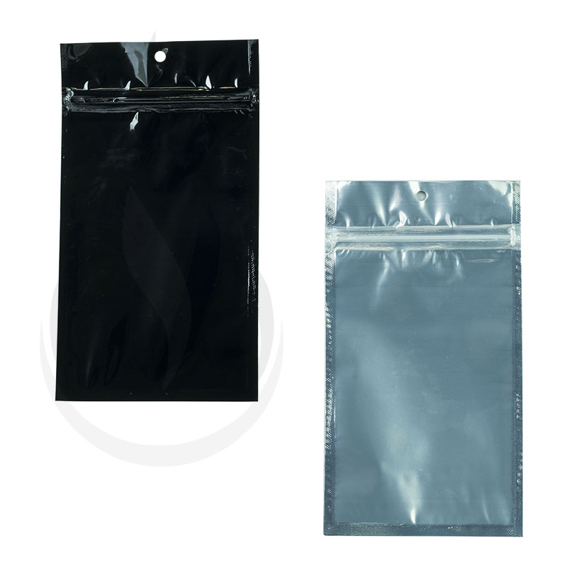 Hanging Zip Bag - Clear Front with Black Back - 4" x 6.5"