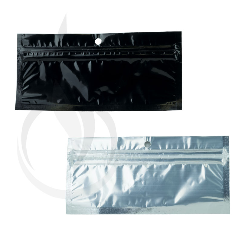 Hanging Zip Bag - Clear Front with Black Back - 5" x 1.75"