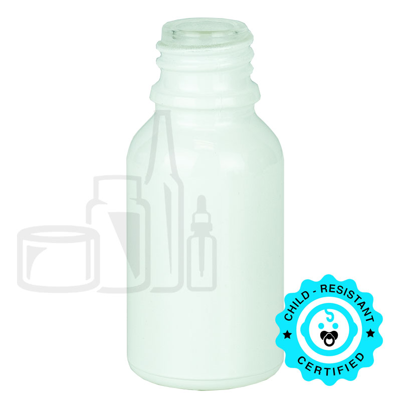 15ml Shiny White Glass Euro Bottle 18-415(468/case)