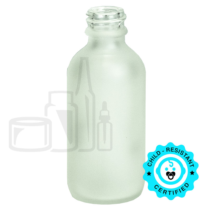 2oz Frosted Glass Boston Round Bottle 20-400