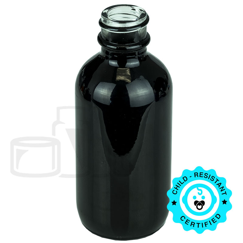 2oz Shiny Black Bottle 20-400