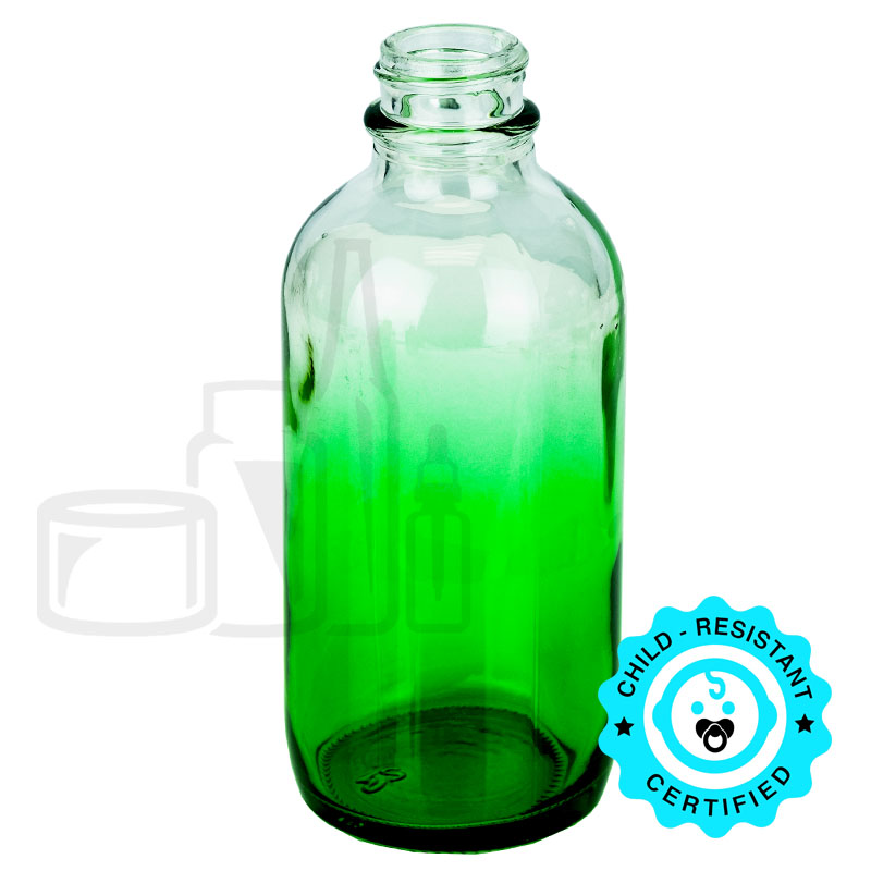4oz Faded Green Glass Boston Round Bottle 22-400(128/case)