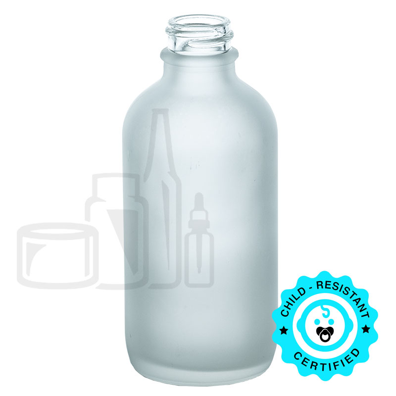4oz Frosted Clear Glass Boston Round Bottle 22-400(128/case)