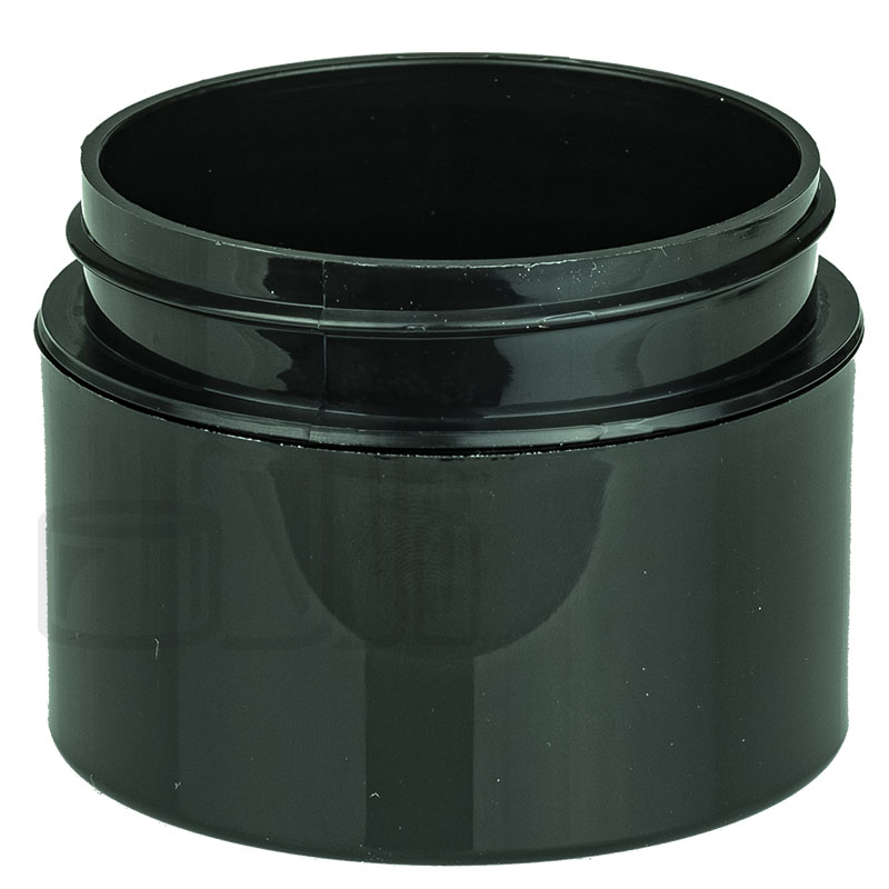 1oz Straight Base Solid Black PP Double Wall Jar - 53-400(486/case)