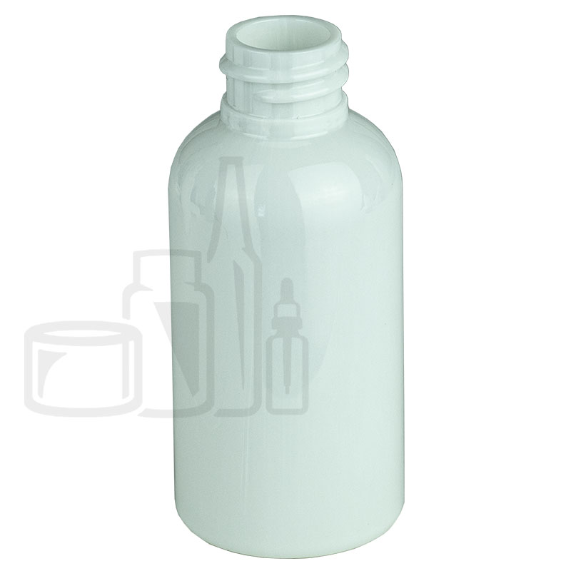 2oz WHITE Boston Round PET Plastic Bottle 20-410(1150/case)