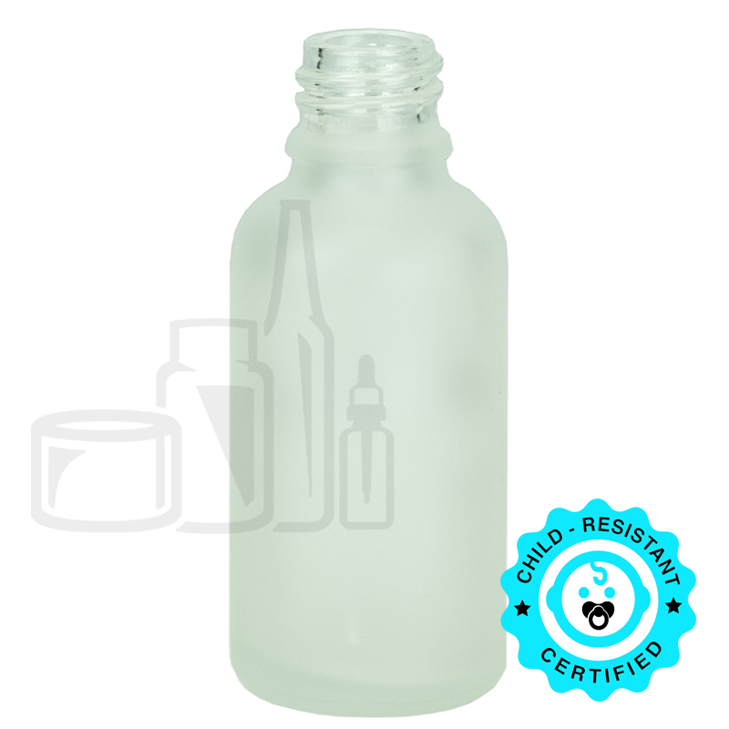 30ml Frosted Clear Glass Euro Round Bottle 18-415(297/case)