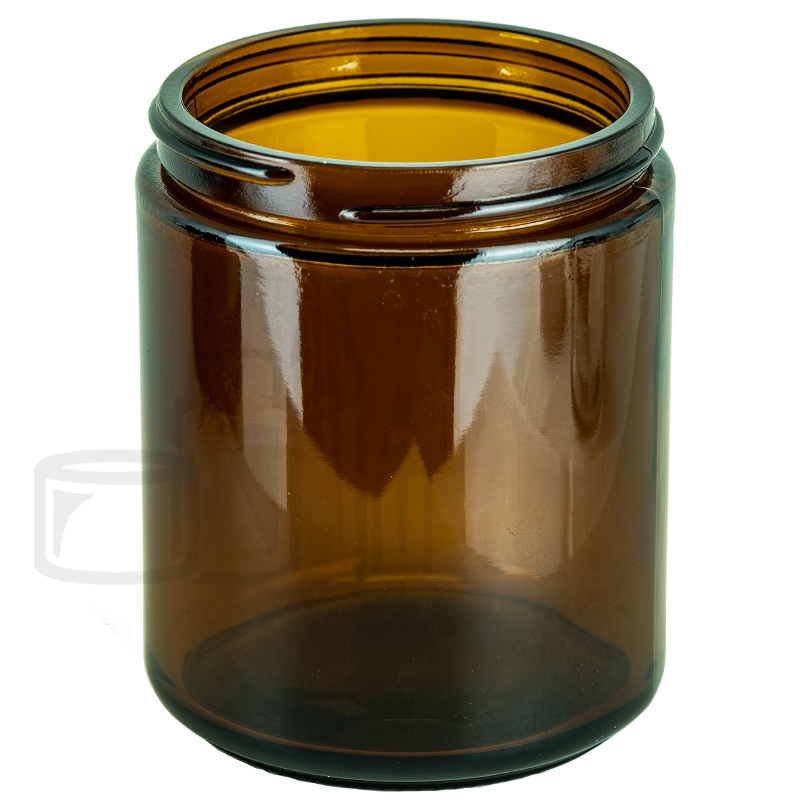9oz Amber Glass SS Jar 70-400 (25/pack) - Liquid Bottles LLC