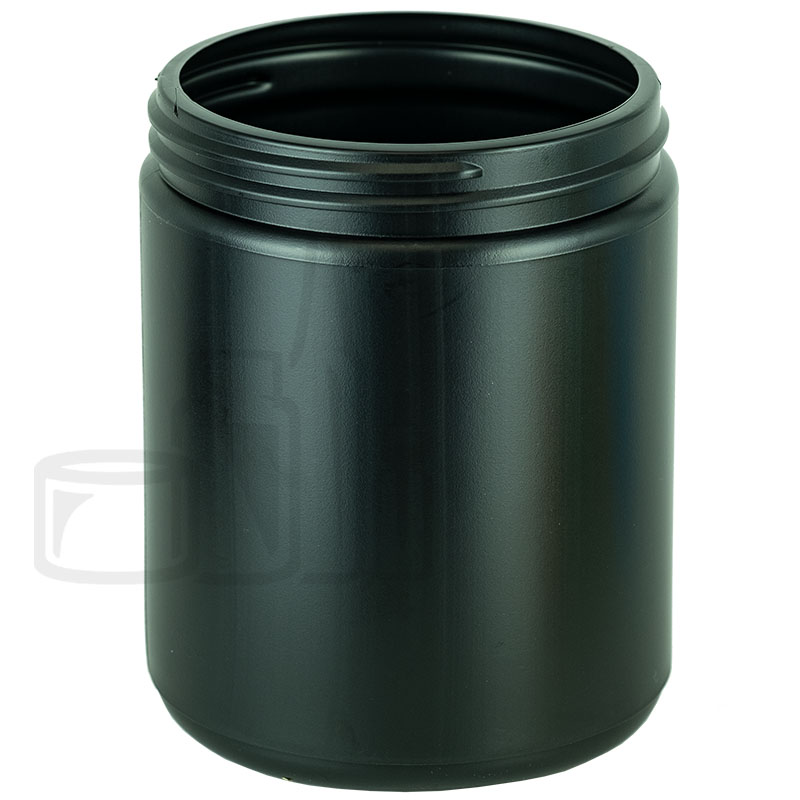 BLACK 20oz HDPE Plastic Jar 89/400(Tray Packs)