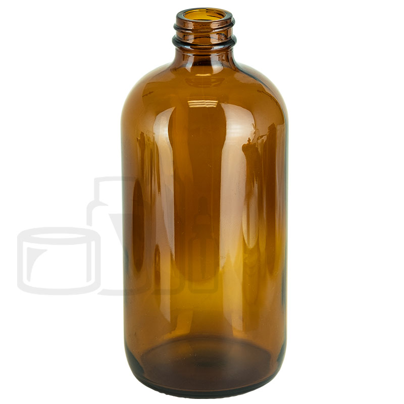 32oz Amber Glass Boston Round Bottle 28-400(20/case)
