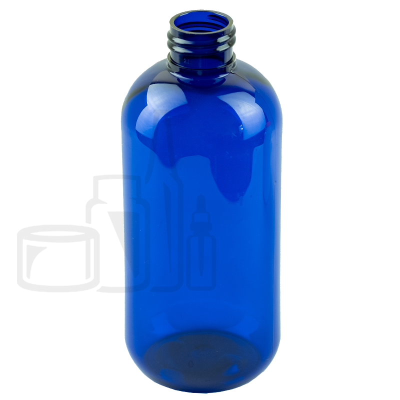 8oz Cobalt Blue PET Plastic Bottle 24-410