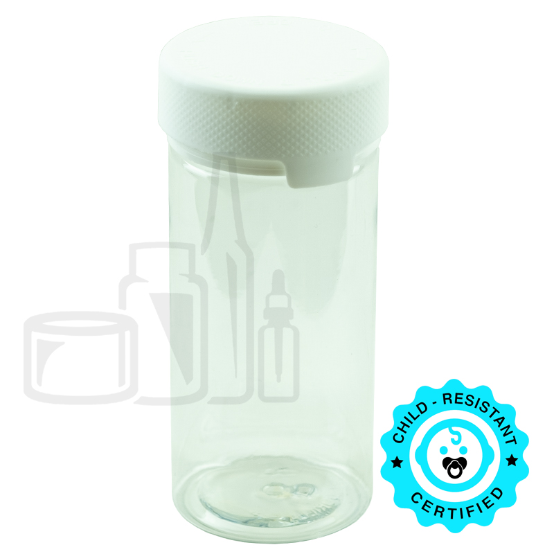 6oz PET Plastic Aviator Series by Chubby Gorilla TE/CRC Clear w/Solid White Cap(300/case)