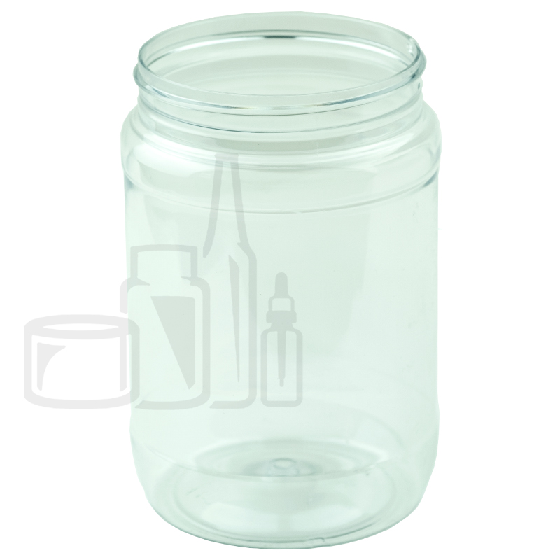 32 Oz Clear Plastic Mason Jars With Ribbed Liner Screw On Lids