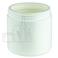 WHITE 16oz HDPE Plastic Jar 89/400 - Liquid Bottles LLC