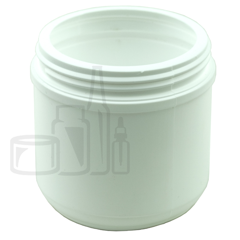 WHITE 16oz HDPE Plastic Jar 89/400(252/case)