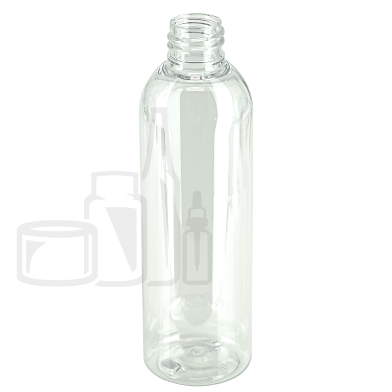 4oz (120ml) Clear Cosmo Round PET Plastic Bottle 24-410 (800/case)