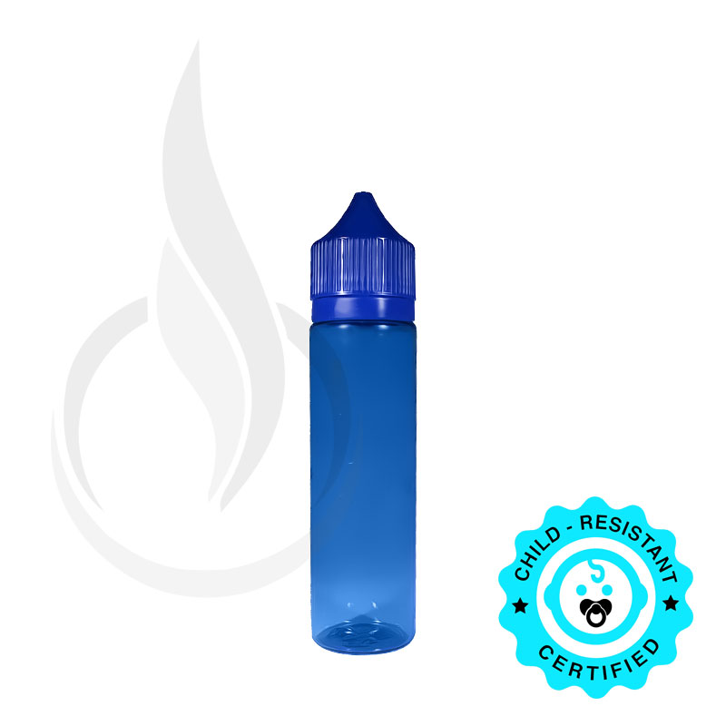 V2 - 60ML BLUE PET Plastic CHUBBY GORILLA BOTTLE W/ CRC/TE BLUE CAP